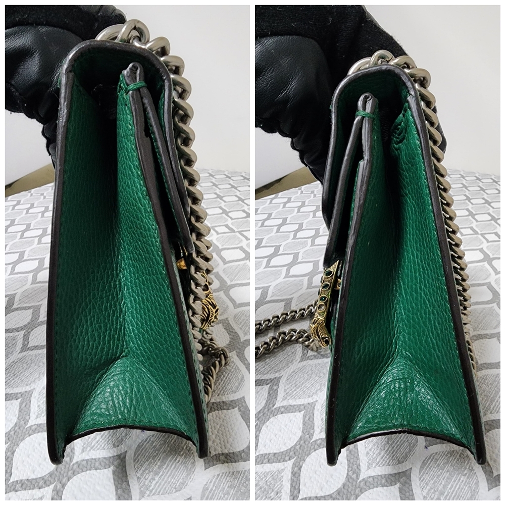 Gucci Small Leather Dionysus Crossbody Bag Green - Picture 12 of 16